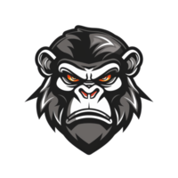 Intense gorilla mascot with a fierce gaze png