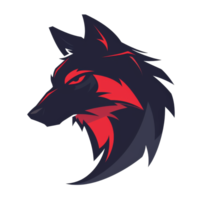 Fierce wolf with a striking red glare png