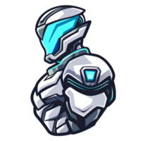 Futuristic knight with glowing visor png