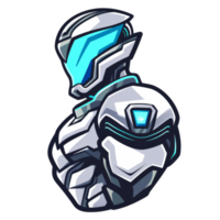 Futuristic knight with glowing visor png