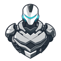 Futuristic warrior with glowing visor and sleek armor png