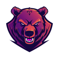 Fierce bear mascot with a steely glare png