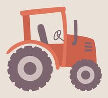 Agricultural tractor in flat design. Agribusiness machine for rural works. illustration isolated. vector