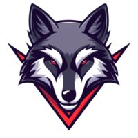 Fierce wolf face with a sharp design png