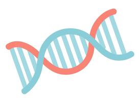 Dna molecule in flat design. Genetic molecule structure with connections. illustration isolated. vector