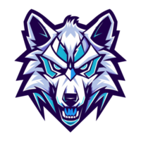 Fierce wolf mascot with a sharp modern design png