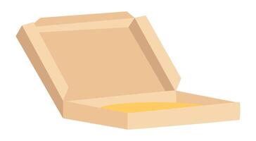 Pizza caja en plano diseño. cartulina paquete para entrega desde pizzería. ilustración aislado. vector
