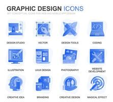 moderno conjunto web y gráfico diseño degradado plano íconos para sitio web y móvil aplicaciones contiene tal íconos como estudio, herramientas, aplicación desarrollo, retocando conceptual color plano icono. pictograma embalar. vector