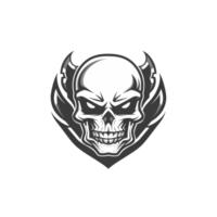 Fierce skull emblem with sharp edges png