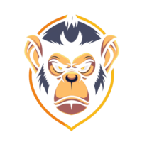 feroz macaco mascote com uma determinado brilho png