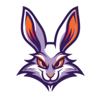 Fierce rabbit mascot with a determined look png