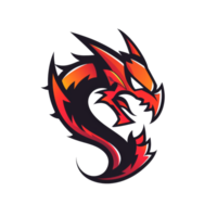 Fierce dragon mascot with fiery colors png