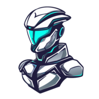 Futuristic soldier with a sleek helmet and armor png