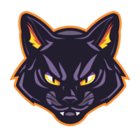 Fierce black panther with glowing eyes png