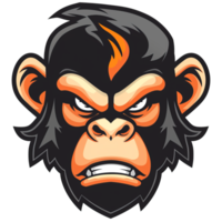 Fierce monkey with a fiery attitude png