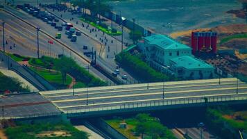 A timelapse of traffic jam at the busy town in Ho Chi Minh high angle long shot zoom video