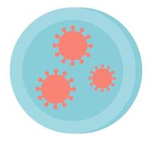 Virus research in flat design. Disease bacterium in laboratory test glass. illustration isolated. vector
