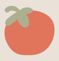 Red tomato in flat design. Natural vegetable from farming garden ranch. illustration isolated. vector