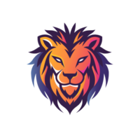 Colorful lion illustration exudes strength and artistry png