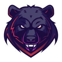 Fierce bear mascot with a determined glare png