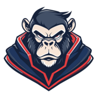 Fierce gorilla mascot with a determined glare png