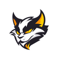 Fierce feline mascot with a sharp gaze png