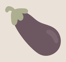 Eggplant in flat design. Natural vegetable from farming garden ranch. illustration isolated. vector