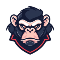 Fierce cartoon chimp with an intense stare png