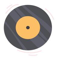 Vintage vinyl disk in flat design. Analog music disc for gramophone. illustration isolated. vector