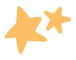 Cute yellow stars in flat design. Bright symbol of award, success, rating. illustration isolated. vector