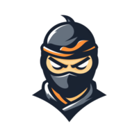 A stylized ninja with a stern look png