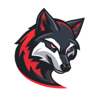 A fierce wolf logo with a glaring eye and sharp contrast png