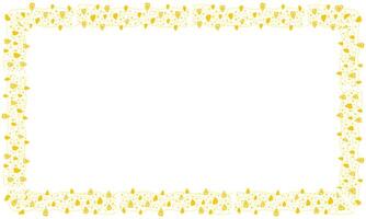 Hand drawn hearts border and frame on white background vector