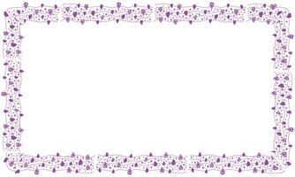 Hand drawn hearts border and frame on white background vector