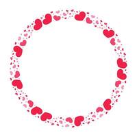 Hand drawn hearts border and frame on white background vector