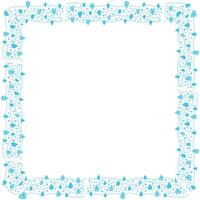 Hand drawn hearts border and frame on white background vector