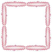 Hand drawn hearts border and frame on white background vector