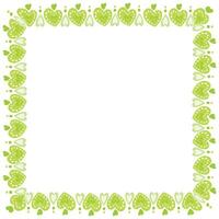 Hand drawn hearts border and frame on white background vector