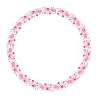 Hand drawn hearts border and frame on white background vector