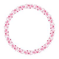 Hand drawn hearts border and frame on white background vector