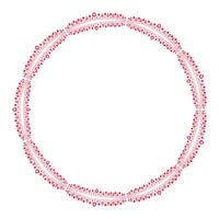 Hand drawn hearts border and frame on white background vector