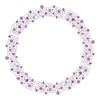 Hand drawn hearts border and frame on white background vector