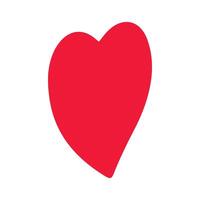 Hand drawn red heart on white vector