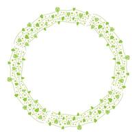Hand drawn hearts border and frame on white background vector
