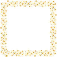 Hand drawn hearts border and frame on white background vector