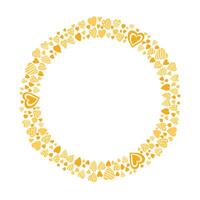 Hand drawn hearts border and frame on white background vector
