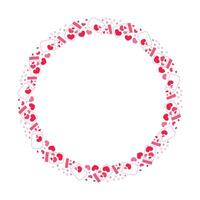 Hand drawn hearts border and frame on white background vector