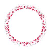 Hand drawn hearts border and frame on white background vector