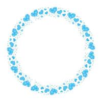 Hand drawn hearts border and frame on white background vector