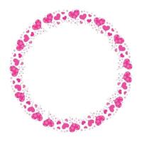Hand drawn hearts border and frame on white background vector